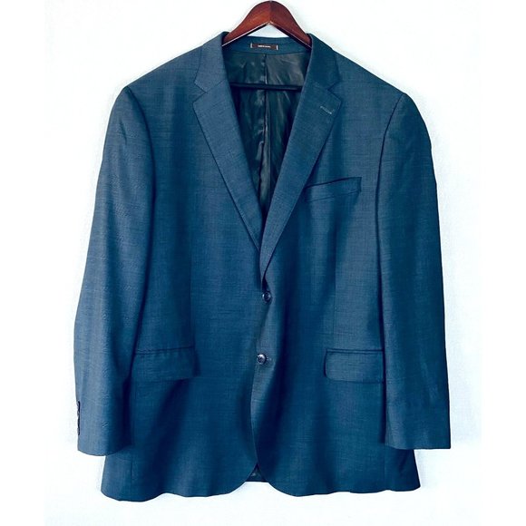Peter Millar Mens Blazer 48L Navy Blue Wool 2 Button Sport Coat Jacket Notch - Picture 1 of 12